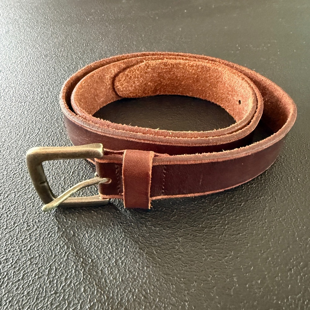 Lucky Brand Belt Men 36 Brown Leather Distressed Casual BKM0177